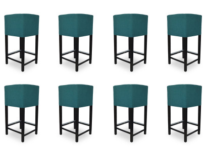 8x Bar Stool Corner Chair Armchair Chairs Stool Counter Leather Upholstery Complete Set